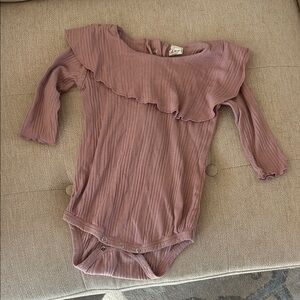 Kate Quinn Ruffled Mauve Kids One Piece